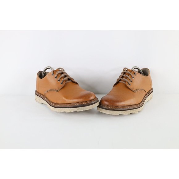 Clarks Mens 7.5 M Distressed Leather Chunky Leather Frelan Walk Oxford Shoes